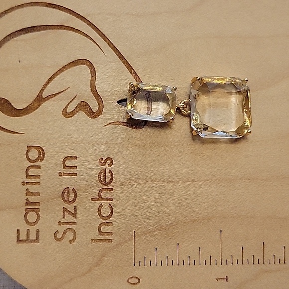 FACETED CRYSTAL DROP EARRINGS - Picture 5 of 8